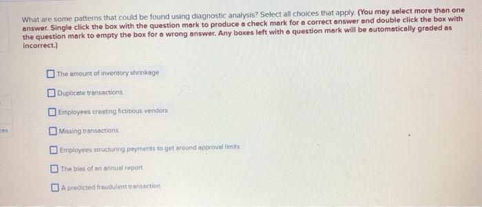  What are some patterns that could be found using diagnostic analysis?