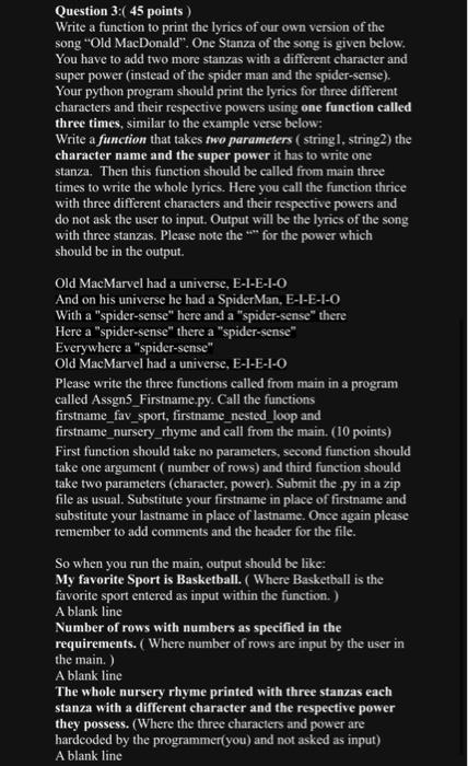 points) Write a function that takes no parameters as input and inside