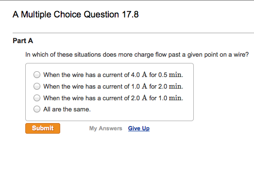physics 220 A Multiple Choice Question 17.8 Part A In which of