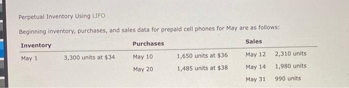  help needed please! Perpetual Inventory Using LIFO Beginning inventory, purchases, and