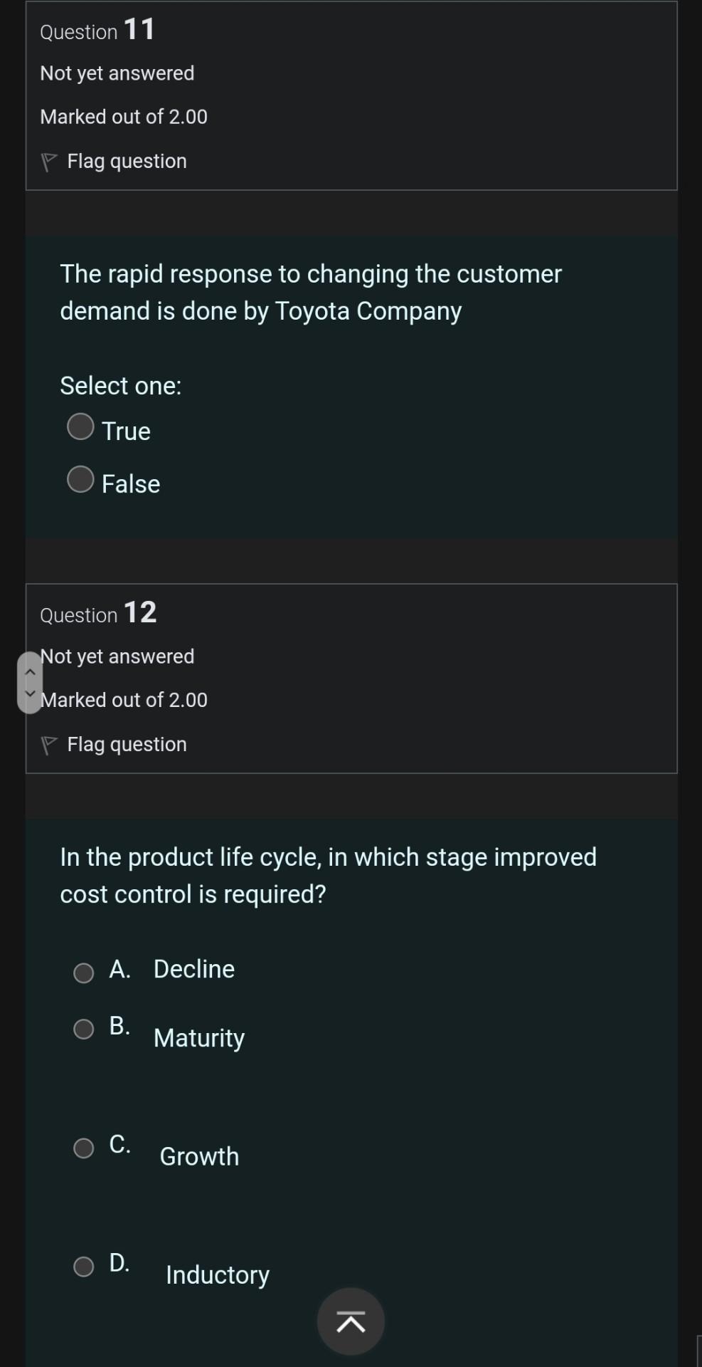 Marked out of 2.00 Flag question Related Activities are involved in the