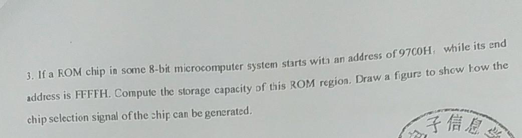  subject : microcomputer principle and interface technology 3. If a ROM