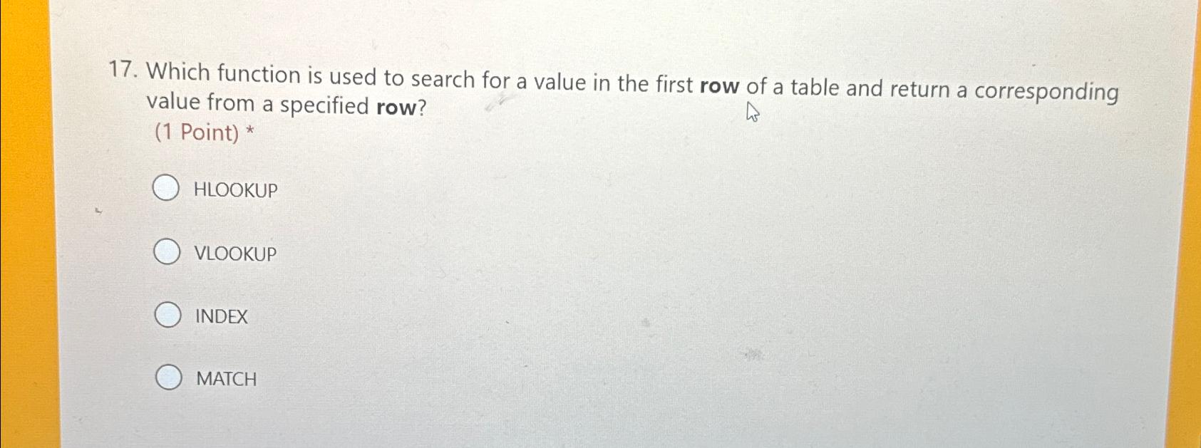  Which function is used to search for a value in the