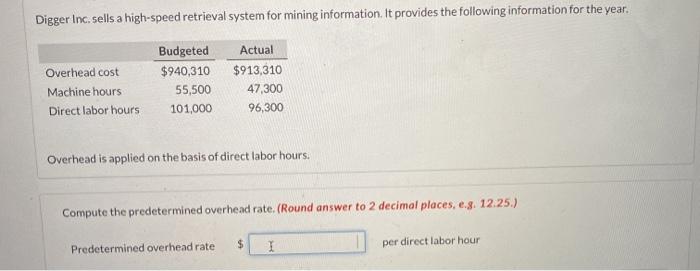 Digger Inc. sells a high-speed retrieval system for mining information. It