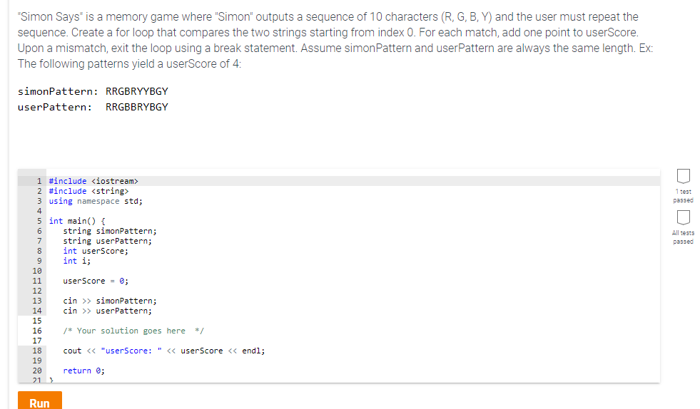  code is in C++ "Simon Says" is a memory game where