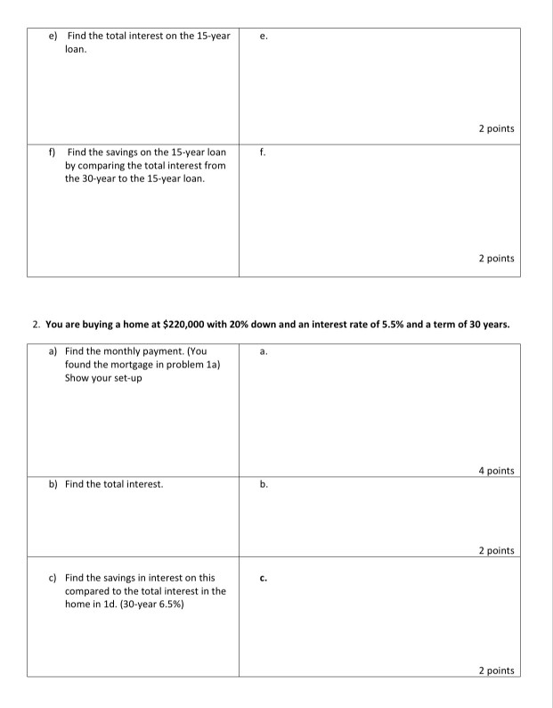  solve question number 2 e) Find the total interest on the