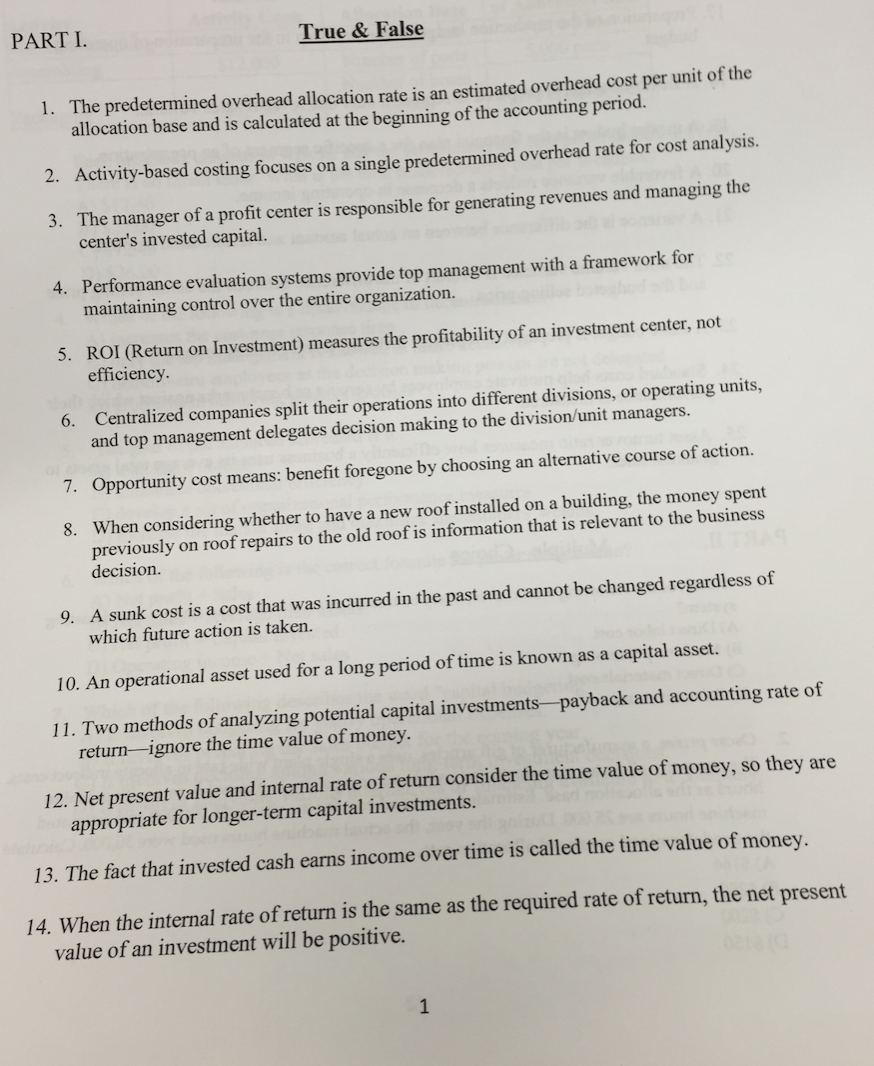 true or false plz do them all, no need for explnation True