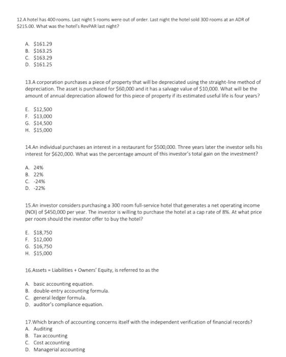 the following information taken from the first week in November operating and