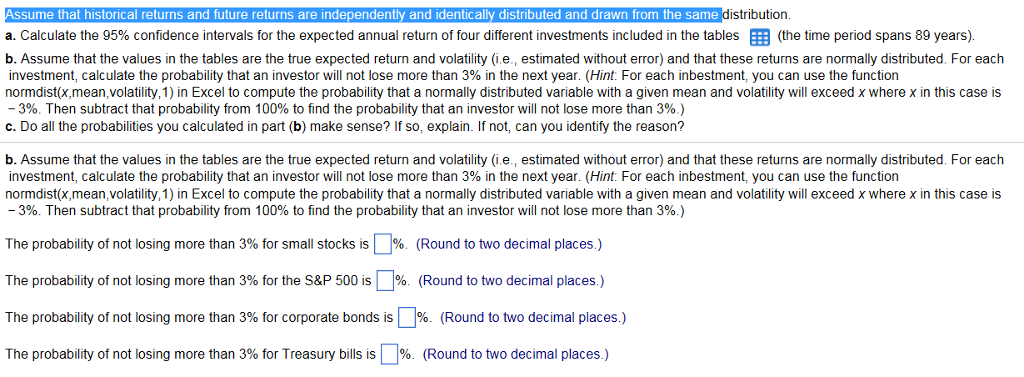 historical returns and future returns are independently and identically distributed and drawn