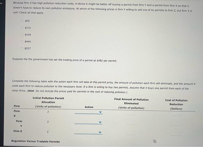 Currently, each firm is creating 4 units of pollution in the ares,