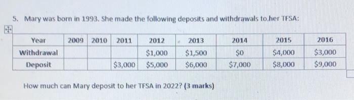 I need the answer as soon as possible 5. Mary was born