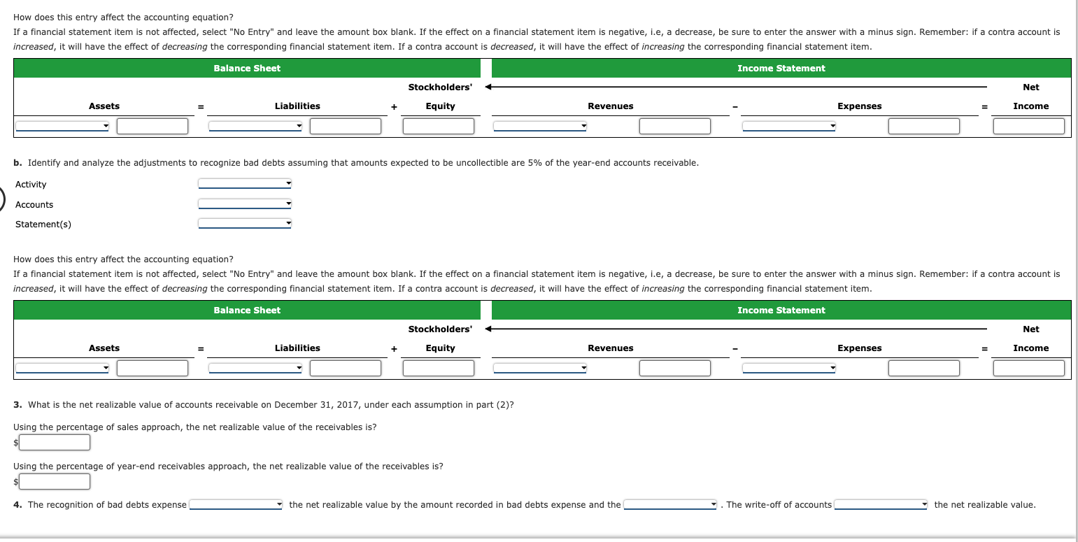 year. Required: 1. Identify and analyze the sales during 2017. How does