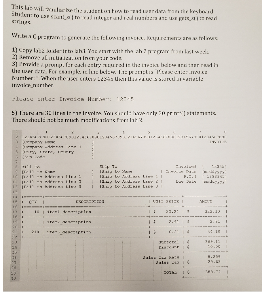  write a program using c++. output should look exactly like what's