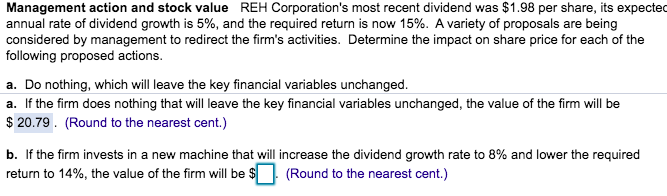  Please help with B, C and D Management action and stock