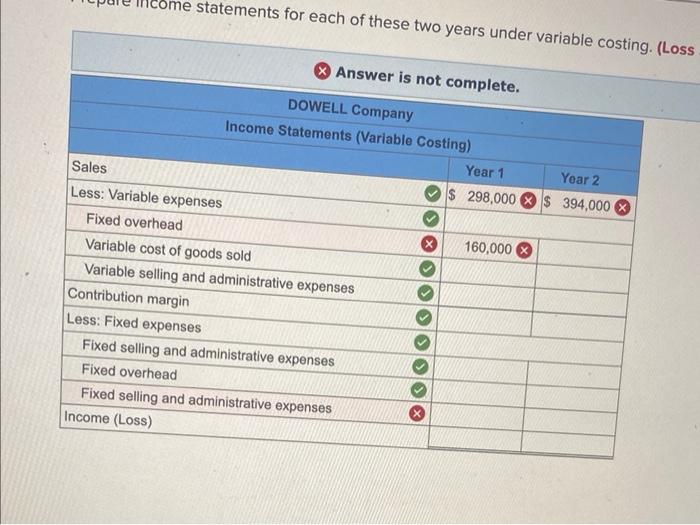 incorrect for the work you have completed so far. It does not