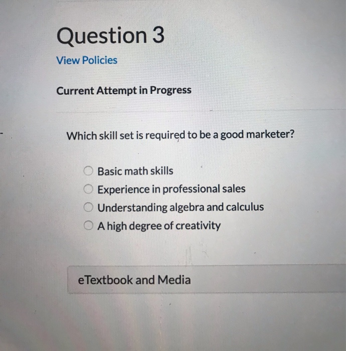 O The creative concept O The marketing strategy O The marketing plan