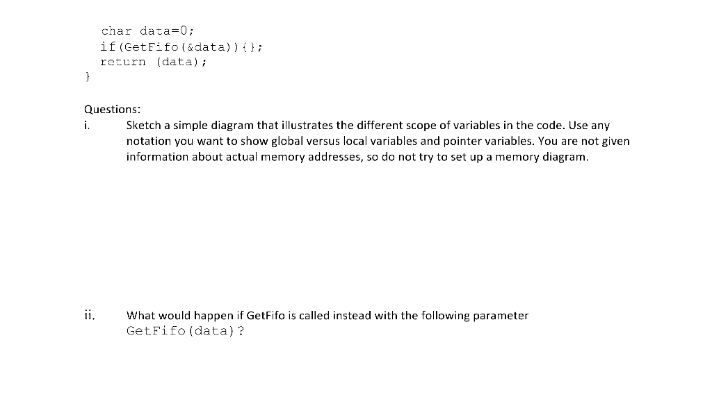 and memory diagram. The "contents" column of the memory diagram shows the