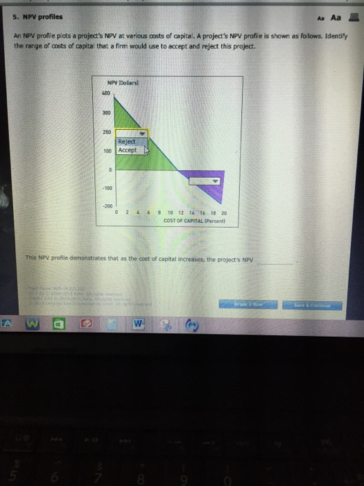  finan S. NPV profiles An NPV profile piots a project's NPV