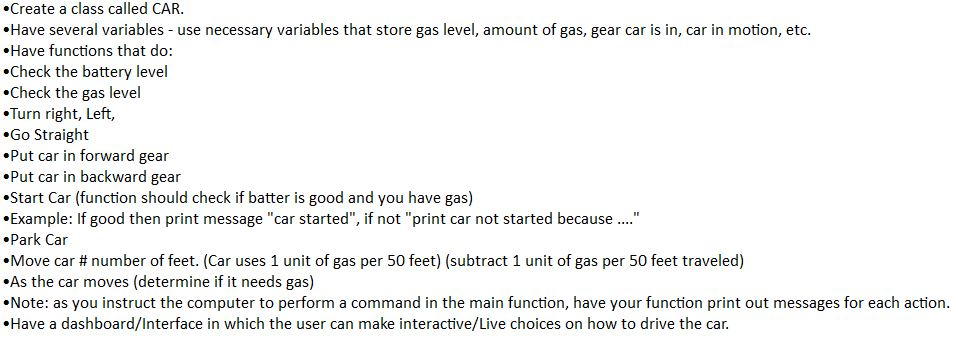 Help with creating a car class with the following attributes in C++.