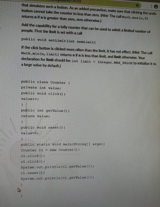 add a button to the tally counter in Section 3.1 that allows