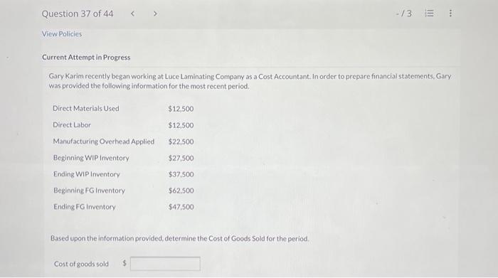  Current Attempt in Progress Gary Karim recently began working at Luce