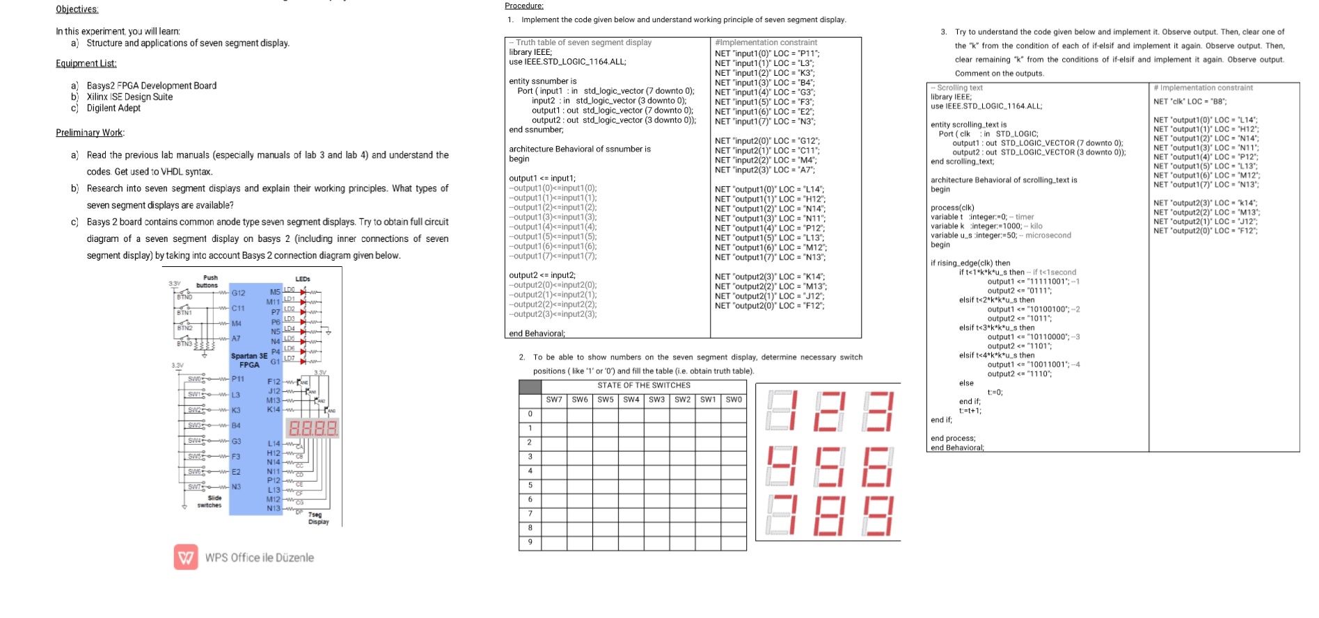 1. Implement the code given below and understand working principle of seven