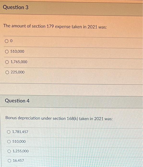 is taxable income for 2022? 839,255822,735801,735818,255 Question 2 Depreciation expense for 2022