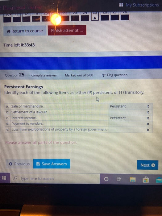  :: My Subscriptions BULSLUN 44KW * Return to courseFinish attempt... Time