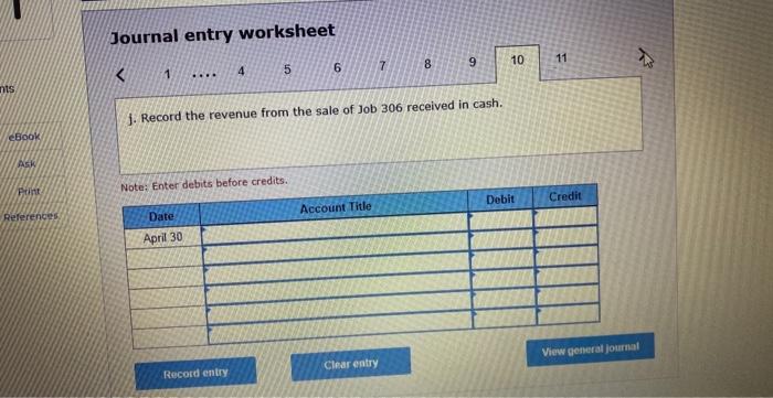 in April are indirect materials, $52,600, indirect labor, $25.600, factory rent, $34,600;