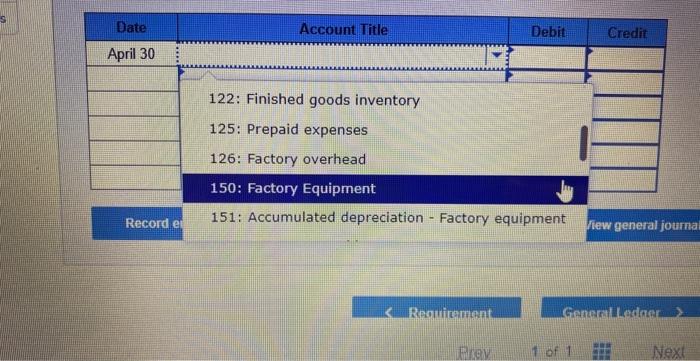 $650,000 cash in April. Complete this question by entering your answers in