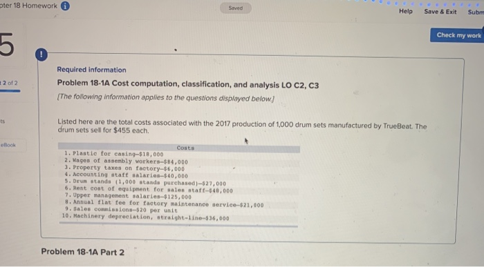  pter 18 Homework Saved Help Save & Exit Subm Check my