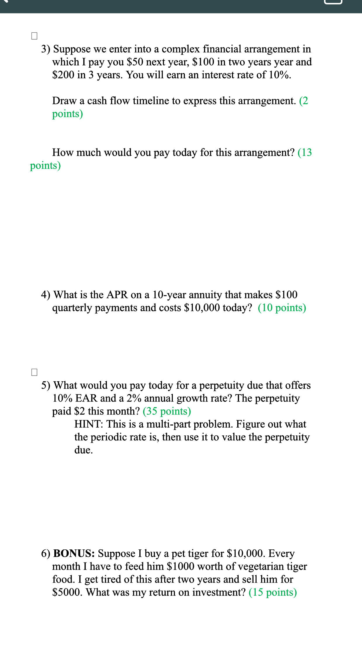  Suppose we enter into a complex financial arrangement in which I