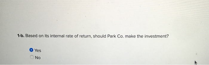 [The following information applies to the questions displayed below.) Park Co. is