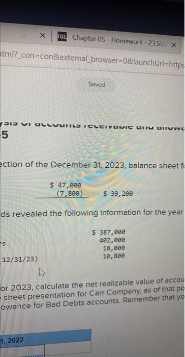 section of the December 31,2023 , balance sheet for Carr Company is
