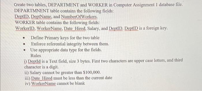 This is a database assignment on Access. Please explain how to enter
