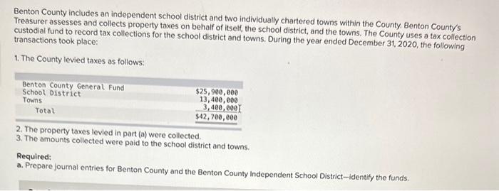  Benton County includes an independent school district and two individually chartered