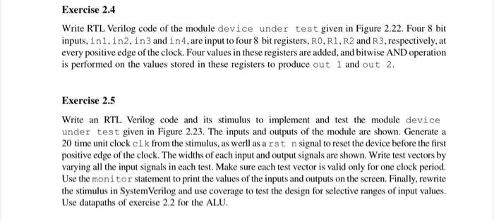  Write RTL Verilog code of the module device under test given