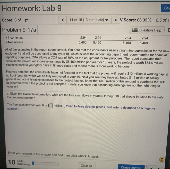 way to year 10. Any help is greatly appreciated! Homework: Lab 9
