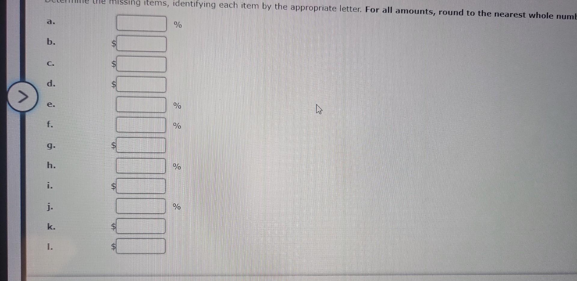 presented in the following table of returns on investment and residual incomes:
