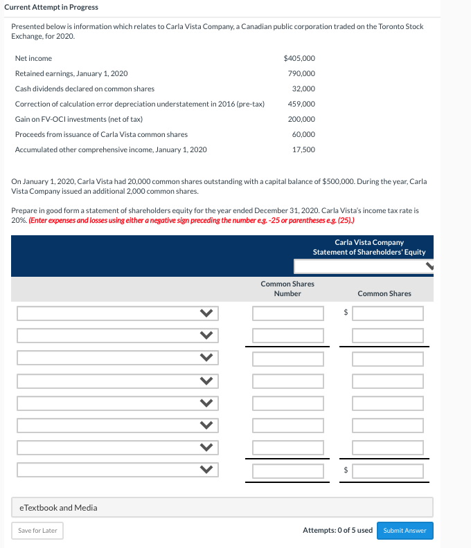  Current Attempt in Progress Presented below is information which relates to