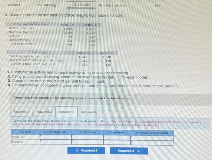 4. For each model, compute the gross profit per unit (seling price