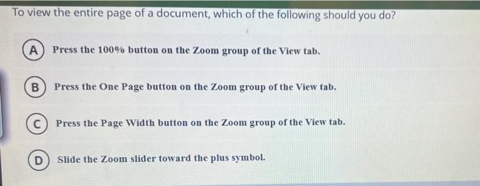 her work? A Save the document. (B) Protect the document. Inspect the