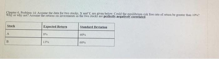 and B. Assume the risk frev rate of return =4% and the