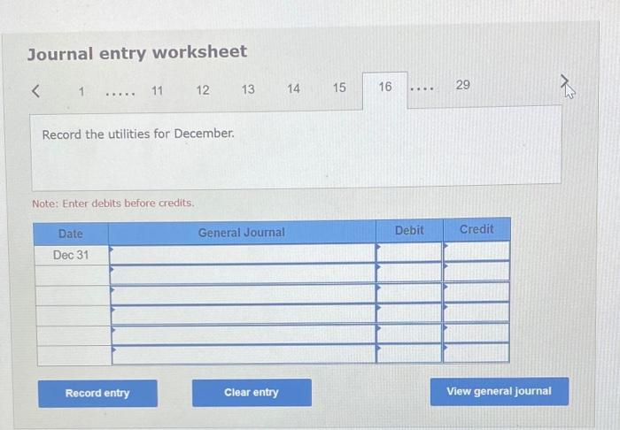 Year 2. Dec. 1 Paid $14,400 to Shapiro Realty as three months
