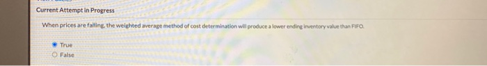  Current Attempt in Progress When prices are falling the weighted average