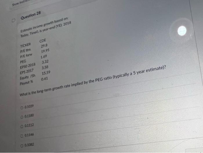  Estithate inceme crowth boscd on