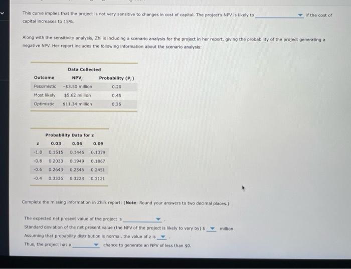 the elements (or variables) affecting a project's expected value is changed to