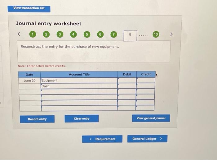 equipment is acquired for $65,000 cash. d. Received cash for the sale