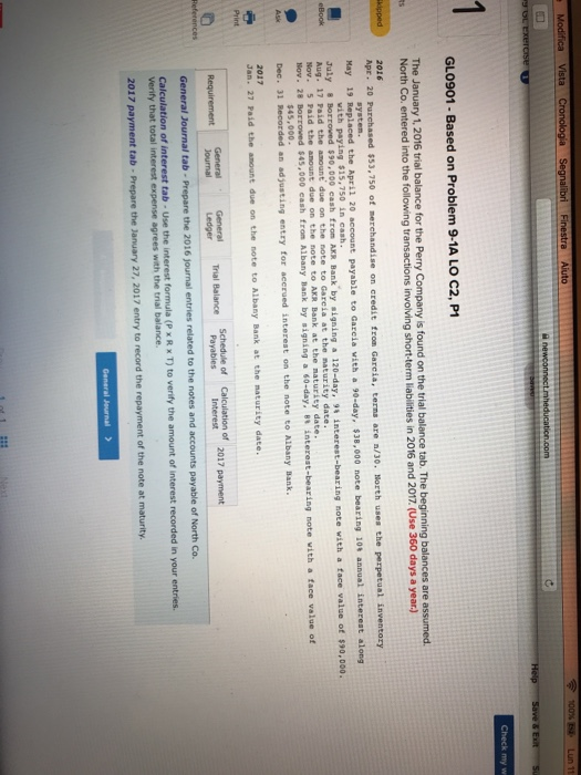  ca Vista C GL0901-Based on Problem 9-1A LO C2, P1 The