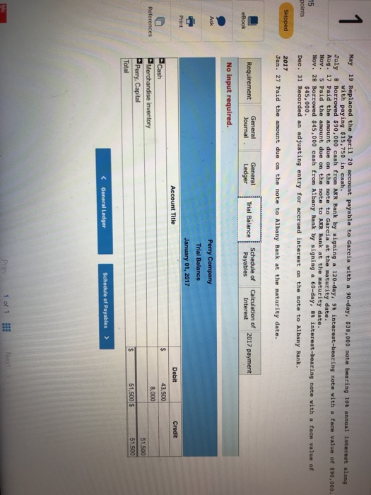 trial balance tab. The beginning balances are assumed North Co. entered into